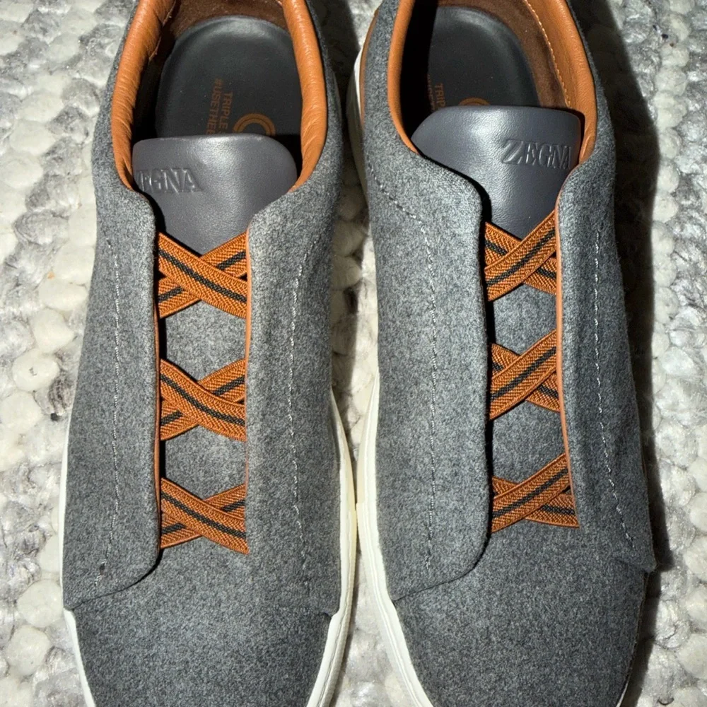 ZEGNA Triple Stitch Men's Sneakers - US Size 9 - Picture 5 of 5